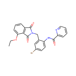 CCOc1cccc2c1C(=O)N(Cc1cc(Br)ccc1NC(=O)c1ccccn1)C2=O ZINC000028948848