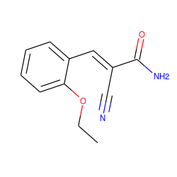 CCOc1ccccc1/C=C(\C#N)C(N)=O ZINC000000143923