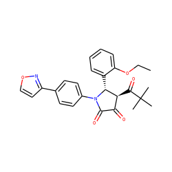 CCOc1ccccc1[C@@H]1[C@@H](C(=O)C(C)(C)C)C(=O)C(=O)N1c1ccc(-c2ccon2)cc1 ZINC000169694954