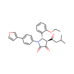 CCOc1ccccc1[C@@H]1[C@@H](C(=O)CC(C)C)C(=O)C(=O)N1c1ccc(-c2ccoc2)cc1 ZINC000169695886