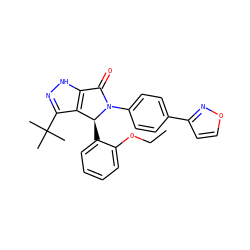 CCOc1ccccc1[C@H]1c2c(C(C)(C)C)n[nH]c2C(=O)N1c1ccc(-c2ccon2)cc1 ZINC000096177109
