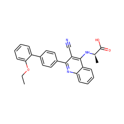 CCOc1ccccc1-c1ccc(-c2nc3ccccc3c(N[C@H](C)C(=O)O)c2C#N)cc1 ZINC000028897655
