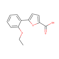 CCOc1ccccc1-c1ccc(C(=O)O)o1 ZINC000013814845