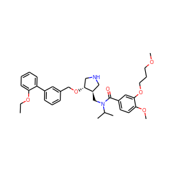 CCOc1ccccc1-c1cccc(CO[C@@H]2CNC[C@H]2CN(C(=O)c2ccc(OC)c(OCCCOC)c2)C(C)C)c1 ZINC000144883784