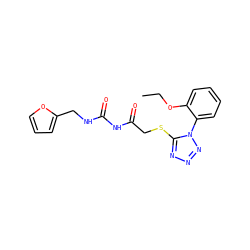 CCOc1ccccc1-n1nnnc1SCC(=O)NC(=O)NCc1ccco1 ZINC000003496868