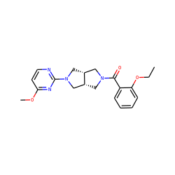 CCOc1ccccc1C(=O)N1C[C@@H]2CN(c3nccc(OC)n3)C[C@@H]2C1 ZINC000116823687