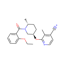 CCOc1ccccc1C(=O)N1C[C@H](Oc2nccc(C#N)c2C)CC[C@H]1C ZINC000143394426