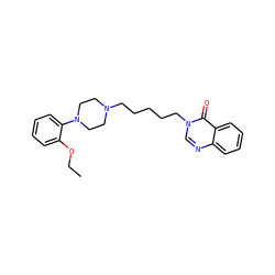 CCOc1ccccc1N1CCN(CCCCCn2cnc3ccccc3c2=O)CC1 ZINC000299861953