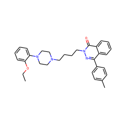 CCOc1ccccc1N1CCN(CCCCn2nc(-c3ccc(C)cc3)c3ccccc3c2=O)CC1 ZINC000034801010
