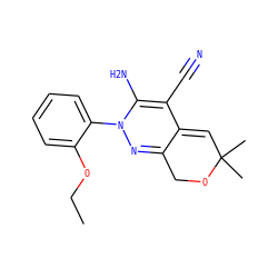 CCOc1ccccc1N1N=C2COC(C)(C)C=C2C(C#N)=C1N ZINC000013838698