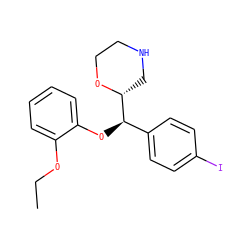 CCOc1ccccc1O[C@H](c1ccc(I)cc1)[C@H]1CNCCO1 ZINC000040918182
