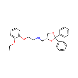 CCOc1ccccc1OCCNC[C@@H]1COC(c2ccccc2)(c2ccccc2)O1 ZINC000049016980