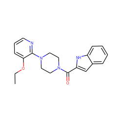 CCOc1cccnc1N1CCN(C(=O)c2cc3ccccc3[nH]2)CC1 ZINC000027562996