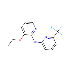 CCOc1cccnc1Nc1cccc(C(F)(F)F)n1 ZINC000028526004