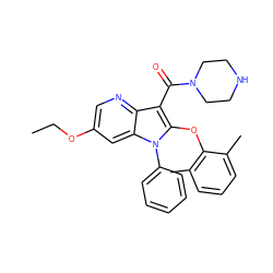 CCOc1cnc2c(C(=O)N3CCNCC3)c(Oc3c(C)cccc3C)n(-c3ccccc3)c2c1 ZINC000072181417