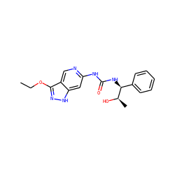 CCOc1n[nH]c2cc(NC(=O)N[C@@H](c3ccccc3)[C@@H](C)O)ncc12 ZINC001772657835
