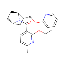 CCOc1nc(C)ccc1C(=O)N1[C@H]2CC[C@H]1[C@H](COc1ccccn1)C2 ZINC000226071742