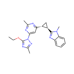 CCOc1nc(C)nn1-c1cc([C@@H]2C[C@H]2c2nc3ccccc3n2C)nc(C)n1 ZINC000224359603