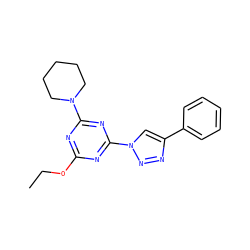 CCOc1nc(N2CCCCC2)nc(-n2cc(-c3ccccc3)nn2)n1 ZINC000001072753