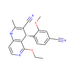CCOc1nccc2c1[C@@H](c1ccc(C#N)cc1OC)C(C#N)=C(C)N2 ZINC000143041693