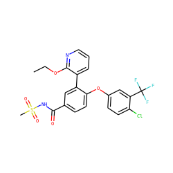 CCOc1ncccc1-c1cc(C(=O)NS(C)(=O)=O)ccc1Oc1ccc(Cl)c(C(F)(F)F)c1 ZINC000147950862