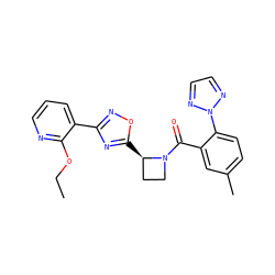 CCOc1ncccc1-c1noc([C@@H]2CCN2C(=O)c2cc(C)ccc2-n2nccn2)n1 ZINC000218042241