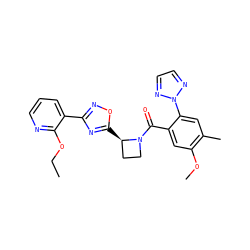 CCOc1ncccc1-c1noc([C@@H]2CCN2C(=O)c2cc(OC)c(C)cc2-n2nccn2)n1 ZINC000218063725