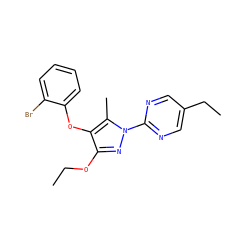 CCOc1nn(-c2ncc(CC)cn2)c(C)c1Oc1ccccc1Br ZINC000299868869