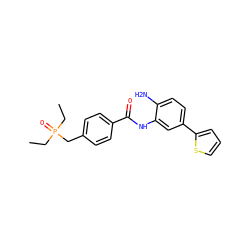 CCP(=O)(CC)Cc1ccc(C(=O)Nc2cc(-c3cccs3)ccc2N)cc1 ZINC000040897010