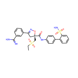 CCS(=O)(=O)C[C@@]1(C(=O)Nc2ccc(-c3ccccc3S(N)(=O)=O)cc2)CC(c2cccc(C(=N)N)c2)=NO1 ZINC000026661949