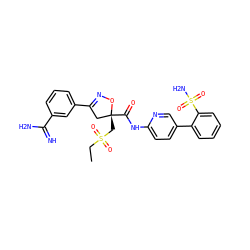 CCS(=O)(=O)C[C@@]1(C(=O)Nc2ccc(-c3ccccc3S(N)(=O)=O)cn2)CC(c2cccc(C(=N)N)c2)=NO1 ZINC000026658659