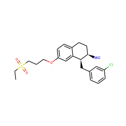 CCS(=O)(=O)CCCOc1ccc2c(c1)[C@H](Cc1cccc(Cl)c1)[C@H](N)CC2 ZINC000202732351