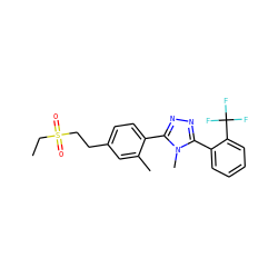 CCS(=O)(=O)CCc1ccc(-c2nnc(-c3ccccc3C(F)(F)F)n2C)c(C)c1 ZINC000029043347