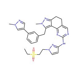 CCS(=O)(=O)CCn1ccc(Nc2ncc3c(n2)-c2c(nn(C)c2Cc2cccc(-c4cnn(C)c4)c2)CC3)n1 ZINC000205268418