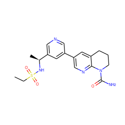 CCS(=O)(=O)N[C@@H](C)c1cncc(-c2cnc3c(c2)CCCN3C(N)=O)c1 ZINC001772577484