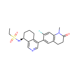 CCS(=O)(=O)N[C@H]1CCCc2c(-c3cc4c(cc3F)N(C)C(=O)CC4)cncc21 ZINC000205014015