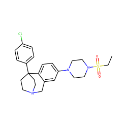 CCS(=O)(=O)N1CCN(c2ccc3c(c2)CN2CCC3(c3ccc(Cl)cc3)CC2)CC1 ZINC000114344591