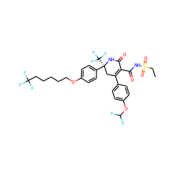CCS(=O)(=O)NC(=O)C1=C(c2ccc(OC(F)F)cc2)C[C@](c2ccc(OCCCCCC(F)(F)F)cc2)(C(F)(F)F)NC1=O ZINC001772642392