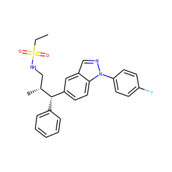 CCS(=O)(=O)NC[C@@H](C)[C@@H](c1ccccc1)c1ccc2c(cnn2-c2ccc(F)cc2)c1 ZINC000096283837