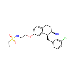 CCS(=O)(=O)NCCOc1ccc2c(c1)[C@H](Cc1cccc(Cl)c1)[C@H](N)CC2 ZINC000143198989