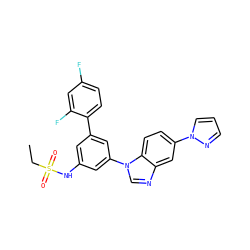 CCS(=O)(=O)Nc1cc(-c2ccc(F)cc2F)cc(-n2cnc3cc(-n4cccn4)ccc32)c1 ZINC001772593310