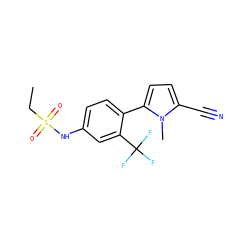 CCS(=O)(=O)Nc1ccc(-c2ccc(C#N)n2C)c(C(F)(F)F)c1 ZINC000034949106
