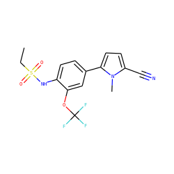 CCS(=O)(=O)Nc1ccc(-c2ccc(C#N)n2C)cc1OC(F)(F)F ZINC000034949256