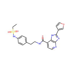 CCS(=O)(=O)Nc1ccc(CCNC(=O)c2ccnc3nc(-c4ccoc4)[nH]c23)cc1 ZINC000084651899