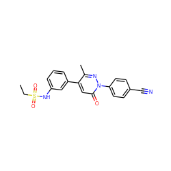 CCS(=O)(=O)Nc1cccc(-c2cc(=O)n(-c3ccc(C#N)cc3)nc2C)c1 ZINC000096272403