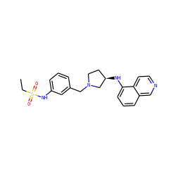 CCS(=O)(=O)Nc1cccc(CN2CC[C@@H](Nc3cccc4cnccc34)C2)c1 ZINC000114336876
