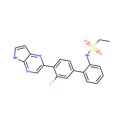CCS(=O)(=O)Nc1ccccc1-c1ccc(-c2cnc3[nH]ccc3n2)c(F)c1 ZINC000224733038