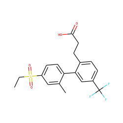 CCS(=O)(=O)c1ccc(-c2cc(C(F)(F)F)ccc2CCC(=O)O)c(C)c1 ZINC000035847879