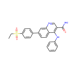 CCS(=O)(=O)c1ccc(-c2ccc3c(Nc4ccccc4)c(C(N)=O)cnc3c2)cc1 ZINC000028960635