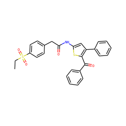 CCS(=O)(=O)c1ccc(CC(=O)Nc2cc(-c3ccccc3)c(C(=O)c3ccccc3)s2)cc1 ZINC000103233620